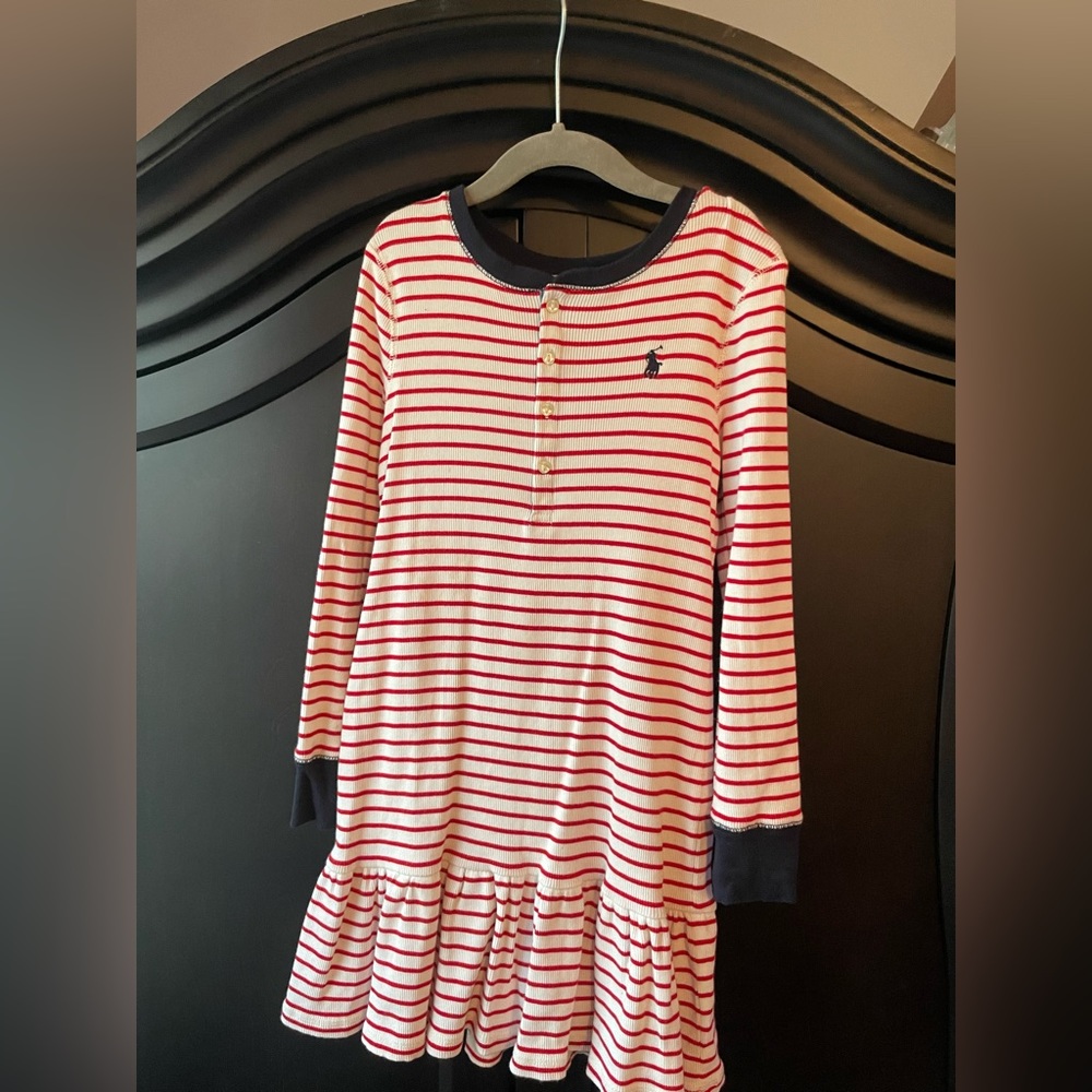 Girls, navy, white and red for floor and dress size 7